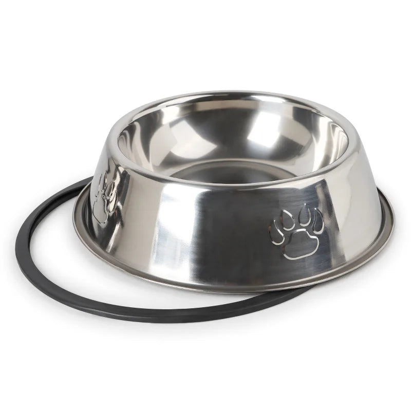 Quality Paw Edelstahl-Futternapf – Rutschfest & Ameisenschutz, 6 Größen für Hunde & Katzen