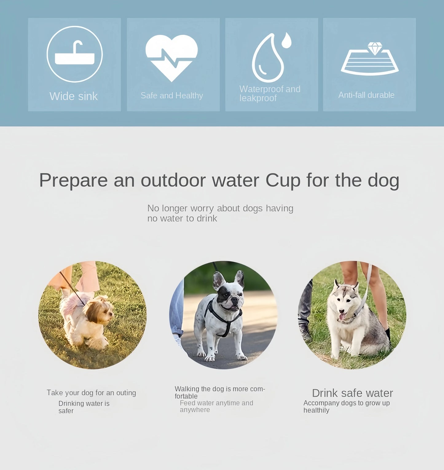 đ¶ Tragbare Wasserflasche & Futterspender fĂŒr Hunde â 2-in-1 Lösung fĂŒr unterwegs