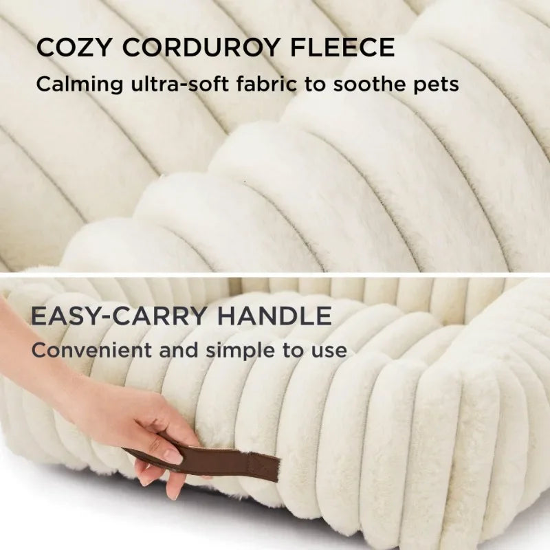 🐾 SnuggleNest™ – Kuscheliges Hundebett mit Randstütze (für kleine- mittelgroße Hunde)