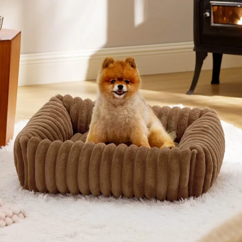 🐾 SnuggleNest™ – Kuscheliges Hundebett mit Randstütze (für kleine- mittelgroße Hunde)