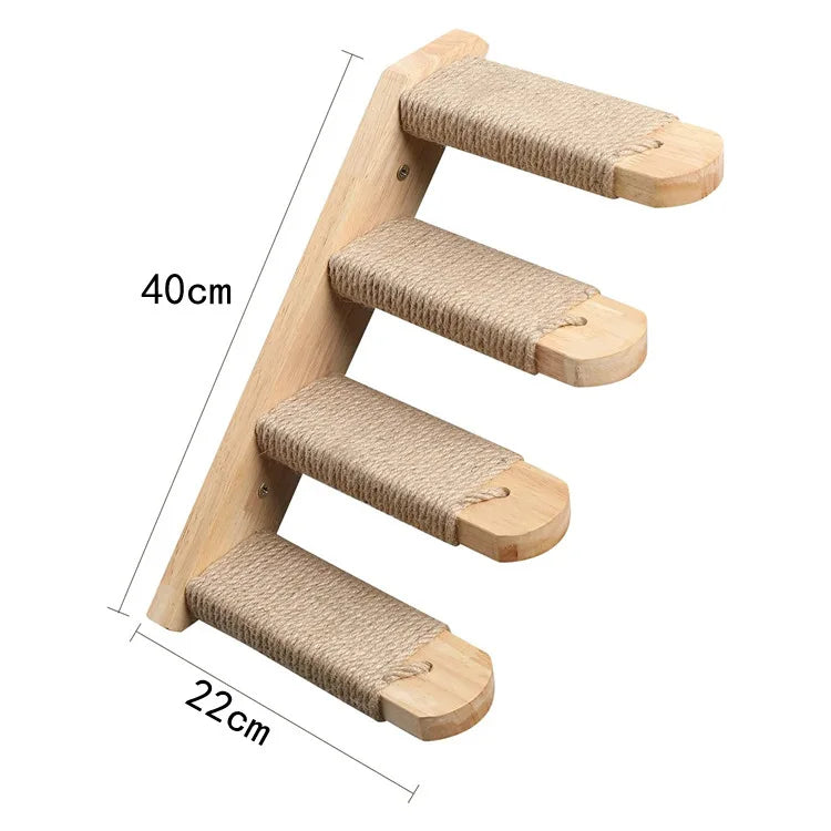 „SkyNest“ – Selbstzusammenstellbare Wandhängende Katzen-Hängematte aus Massivholz mit Kletter- und Kratzfunktion - Das etwas andere Spielzeug!