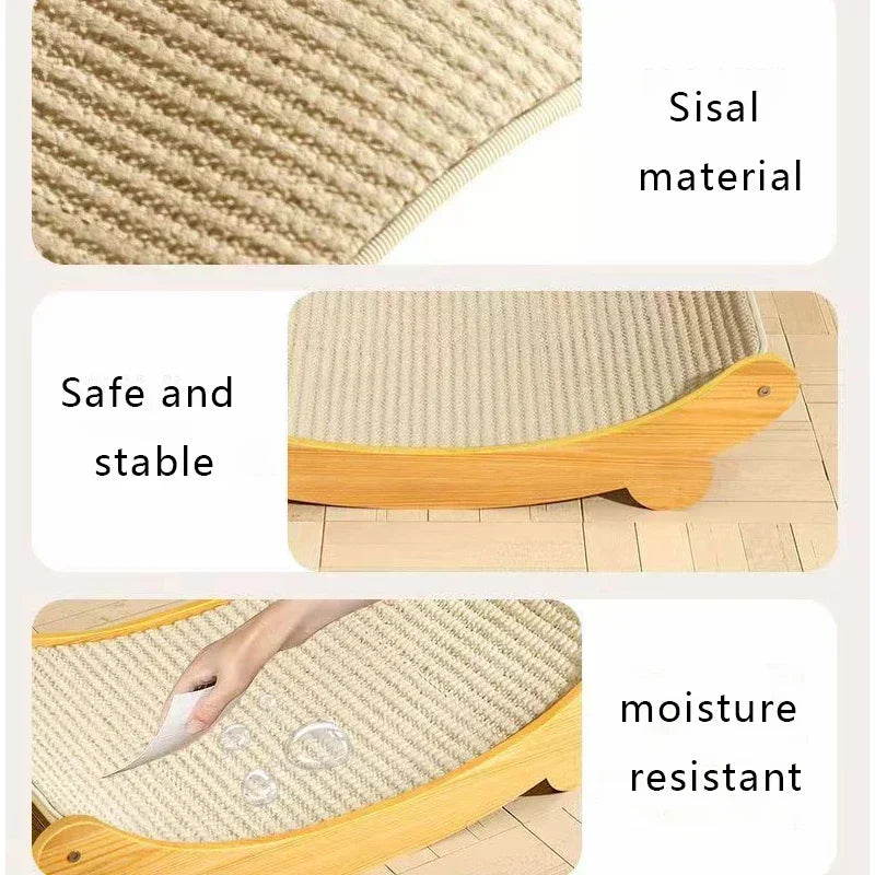 „WoodyNap“ – Multifunktionales Katzenbett mit Kratzfläche aus Holz & Sisal Schlafen, kratzen, entspannen – alles in einem stilvollen Naturdesign.