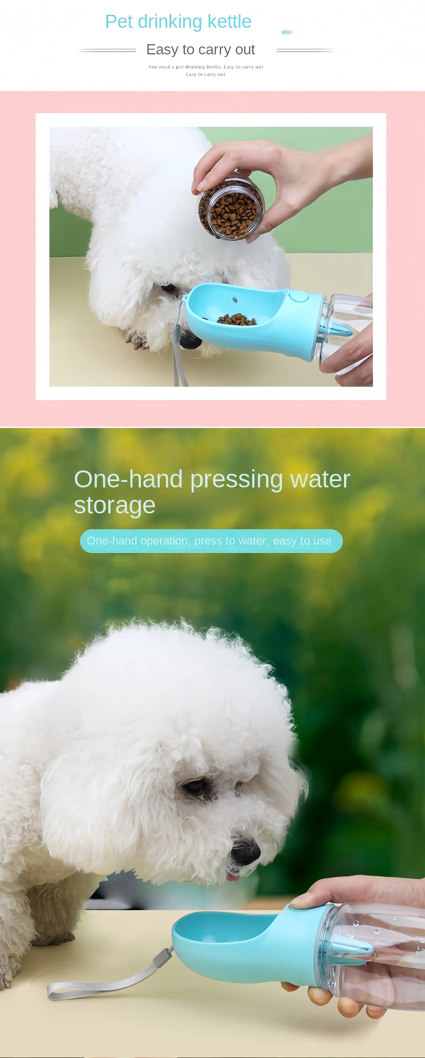 đ¶ Tragbare Wasserflasche & Futterspender fĂŒr Hunde â 2-in-1 Lösung fĂŒr unterwegs