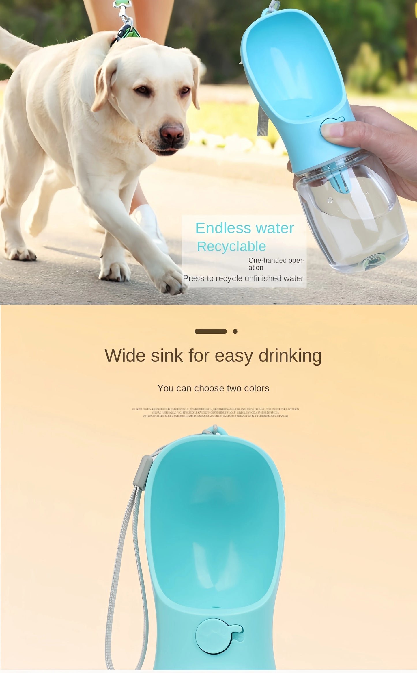 đ¶ Tragbare Wasserflasche & Futterspender fĂŒr Hunde â 2-in-1 Lösung fĂŒr unterwegs