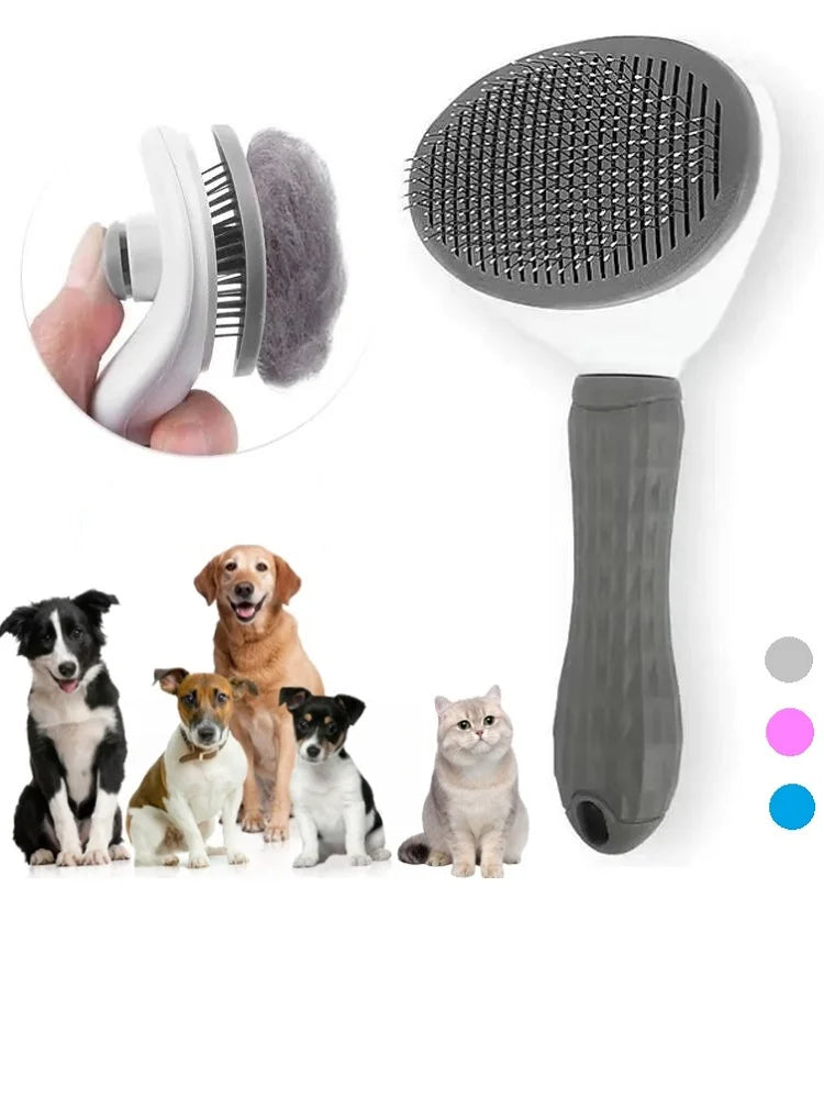 🐾 Selbstreinigende Fellbürste – Sanftes Entwirren & Haarentfernung für Hunde & Katzenpflege