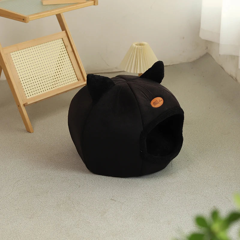 „CozyCave“ – Warme Katzenhöhle/-bett mit herausnehmbarem Kissen & rutschfester Unterseite