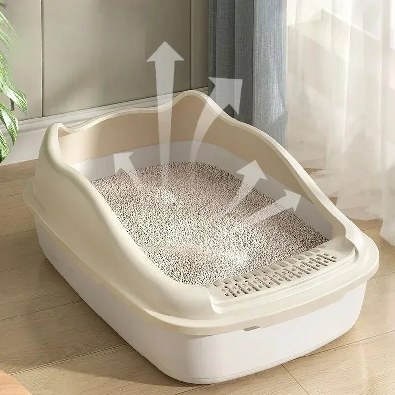 Katzenklo „AirClean Compact“ – Halboffenes Katzenklo mit hohen Seiten & Streuschutz