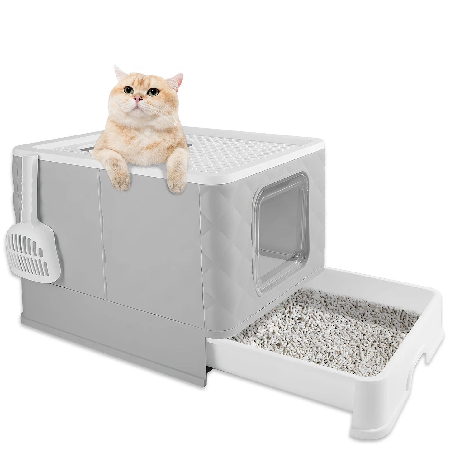 Katzenklo „CleanCube Flex“ – Mit Schublade, Streuschaufel & doppeltem Ausgang für mehr Freiheit