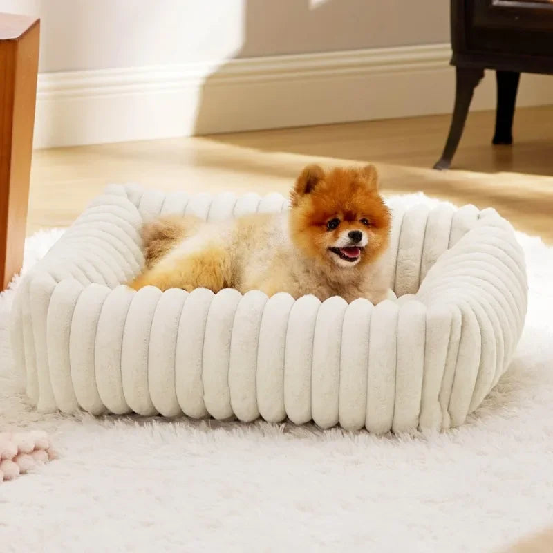 🐾 SnuggleNest™ – Kuscheliges Hundebett mit Randstütze (für kleine- mittelgroße Hunde)