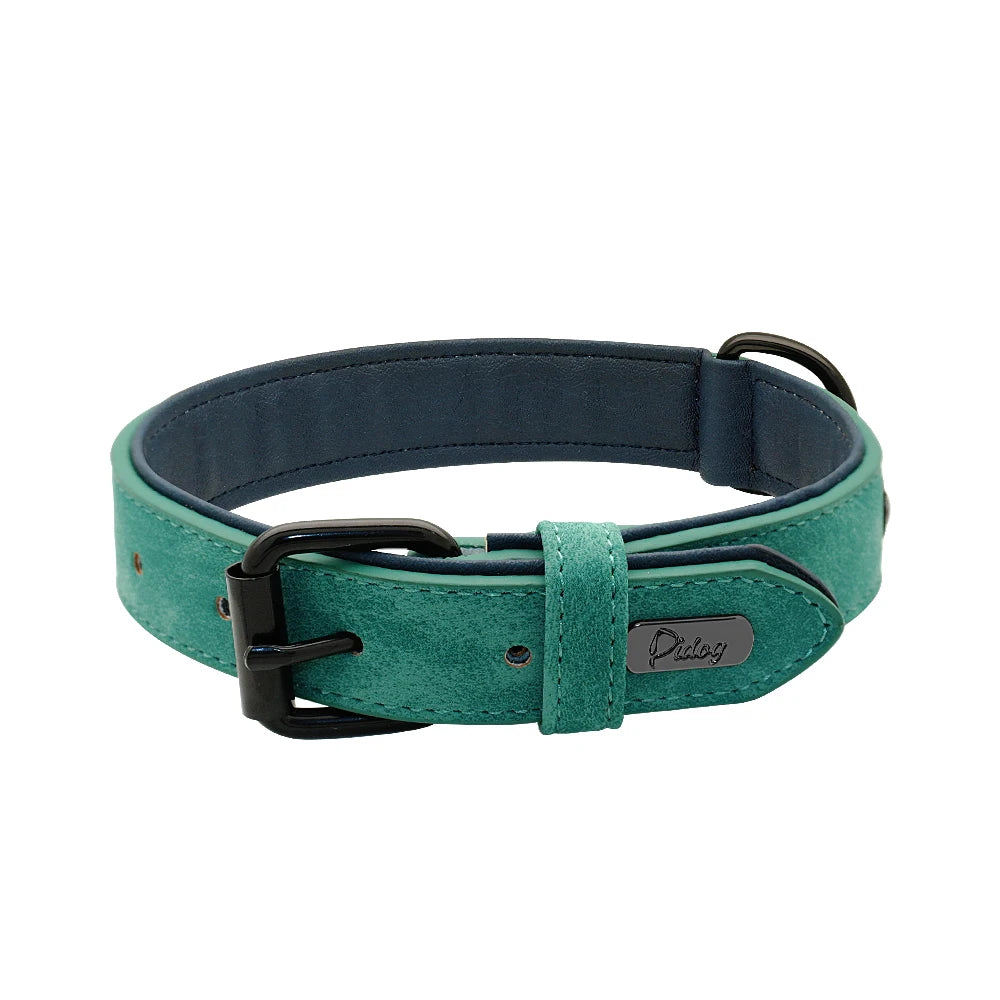 Hundehalsband aus Echtleder für Spaziergänge – Gepolstert, Robust & Verstellbar (S–2XL)