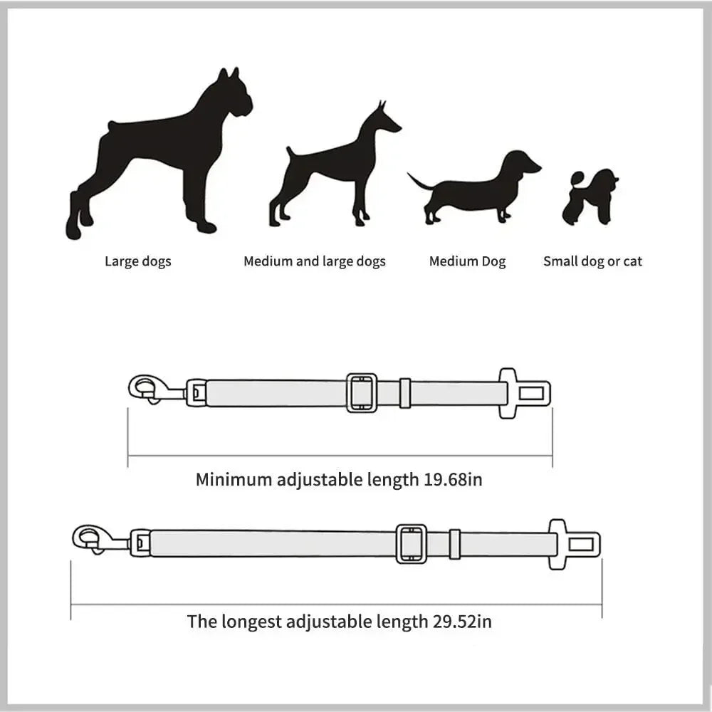 🚗 Verstellbarer Hunde-Sicherheitsgurt – Sicher & bequem für unterwegs/Spaziergang