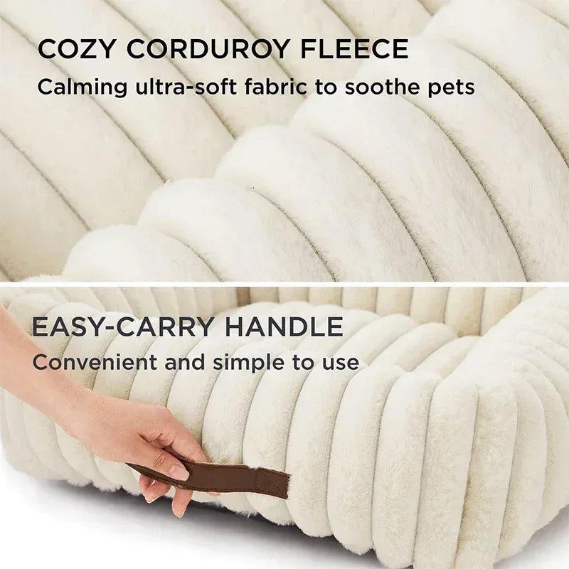 🐾 SnuggleNest™ – Kuscheliges Hundebett mit Randstütze (für kleine- mittelgroße Hunde)