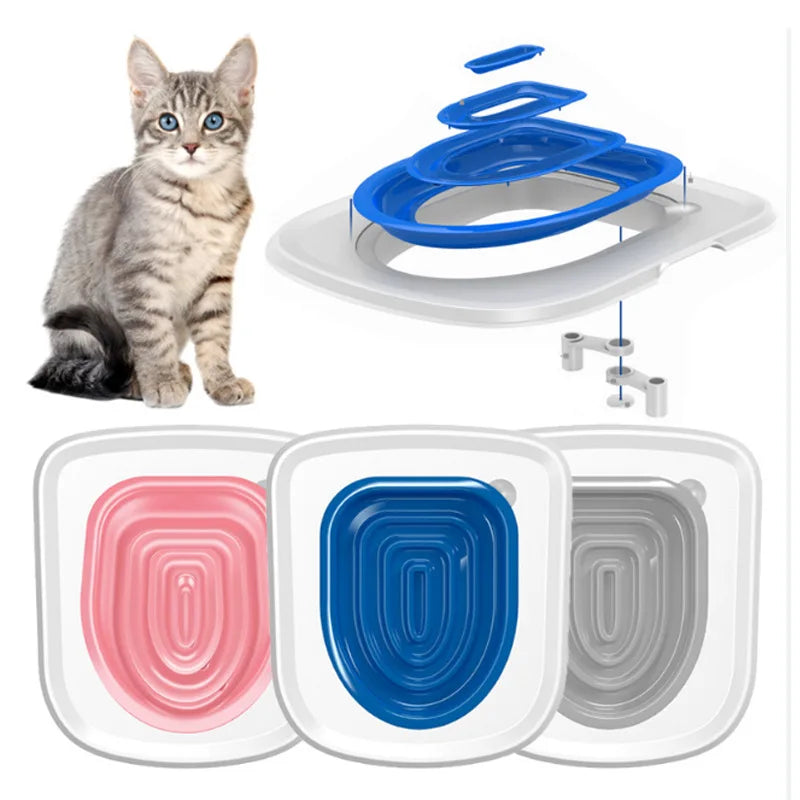 🚽 Wiederverwendbares Katzenklo-Trainingsset für Erziehung – Upgrade-Version mit Klicksystem