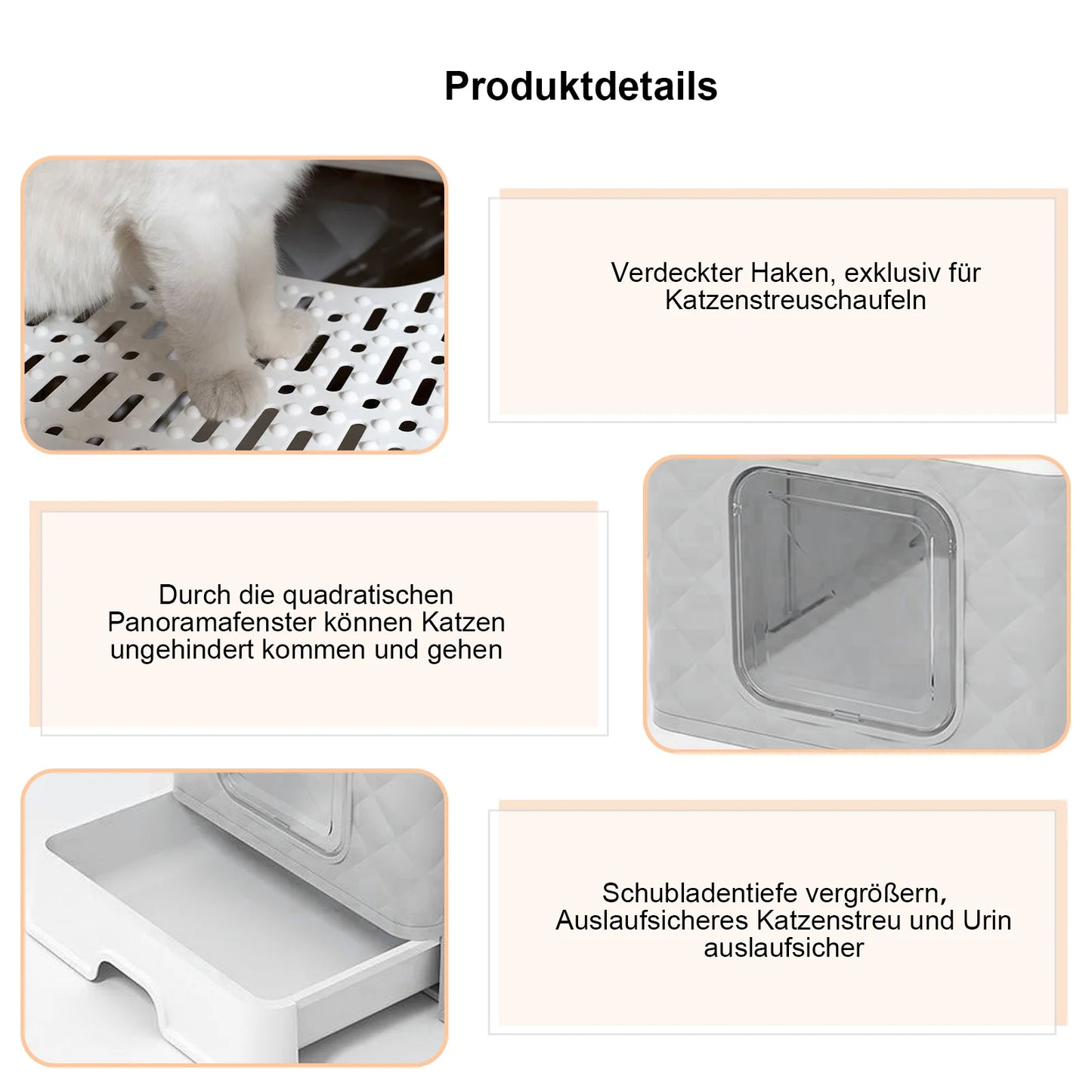 Katzenklo „CleanCube Flex“ – Mit Schublade, Streuschaufel & doppeltem Ausgang für mehr Freiheit