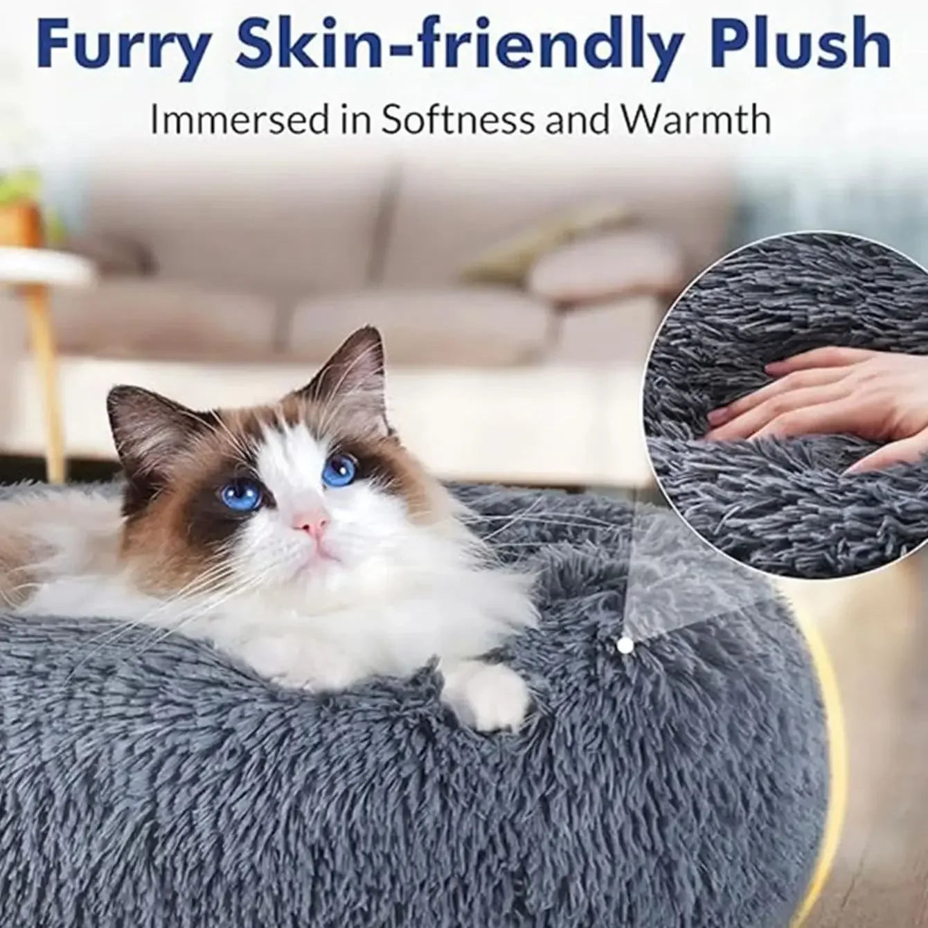 🐾 CozyNest™ Plüsch-Hundebett aus Cord – Waschbar, rutschfest ; super flauschig