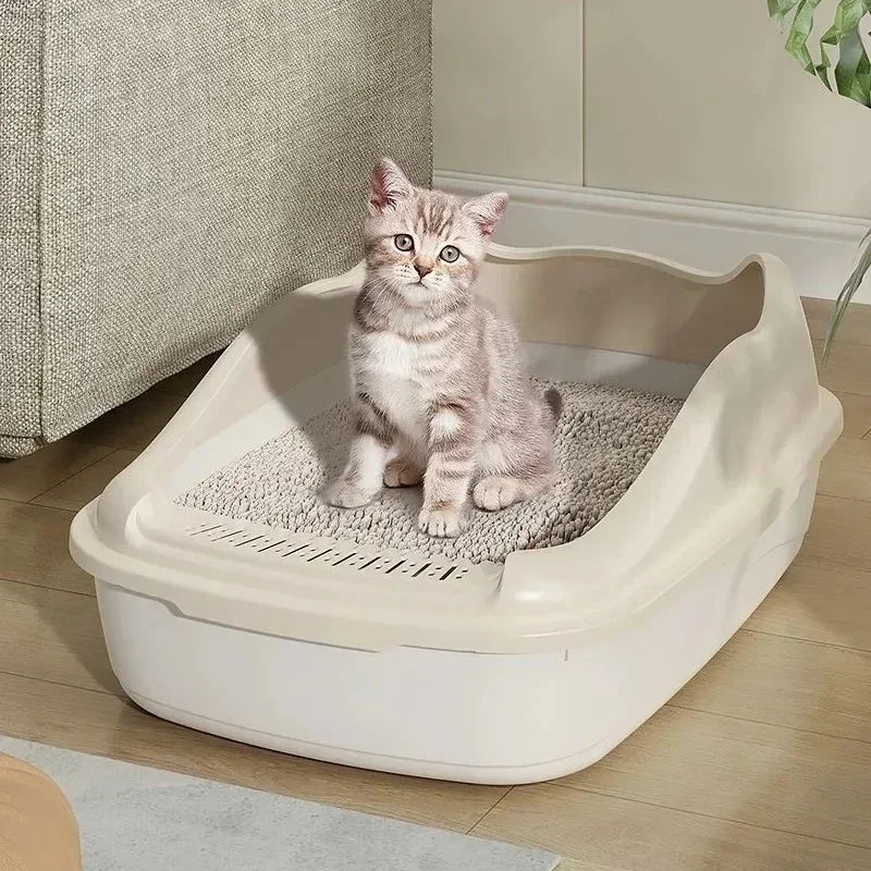 Katzenklo „AirClean Compact“ – Halboffenes Katzenklo mit hohen Seiten & Streuschutz
