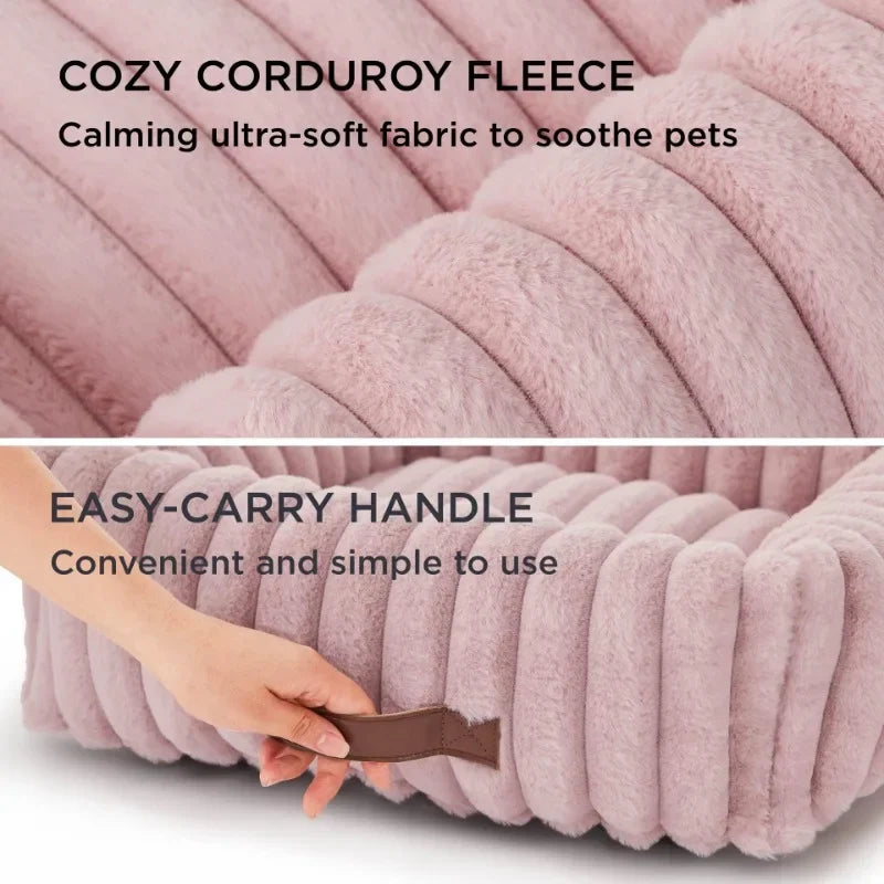 🐾 SnuggleNest™ – Kuscheliges Hundebett mit Randstütze (für kleine- mittelgroße Hunde)