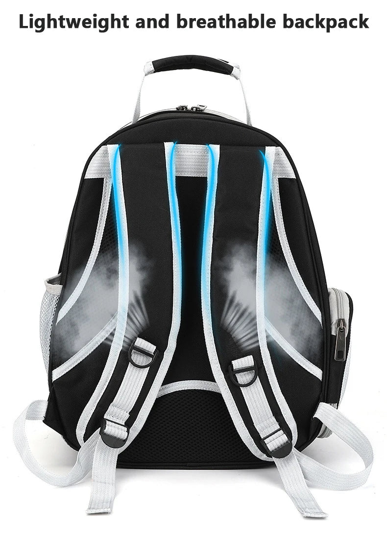 Katzenrucksack/-bett „SkyView“ – Belüfteter Transport-Rucksack für Spaziergänge mit Sichtblase & Seitentasche