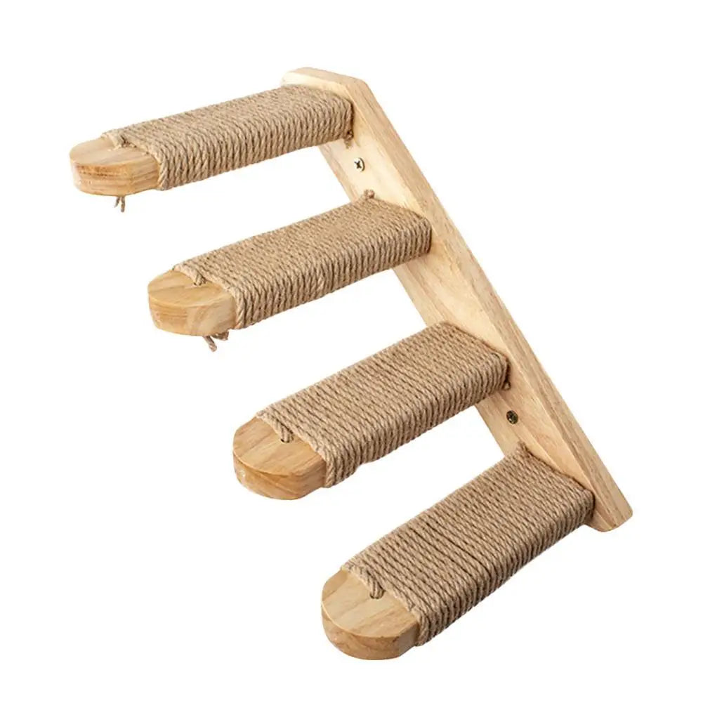 „SkyNest“ – Selbstzusammenstellbare Wandhängende Katzen-Hängematte aus Massivholz mit Kletter- und Kratzfunktion - Das etwas andere Spielzeug!