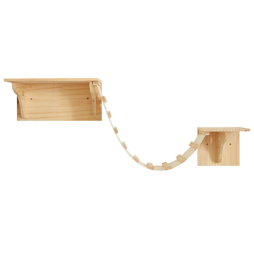 „SkyNest“ – Selbstzusammenstellbare Wandhängende Katzen-Hängematte aus Massivholz mit Kletter- und Kratzfunktion - Das etwas andere Spielzeug!