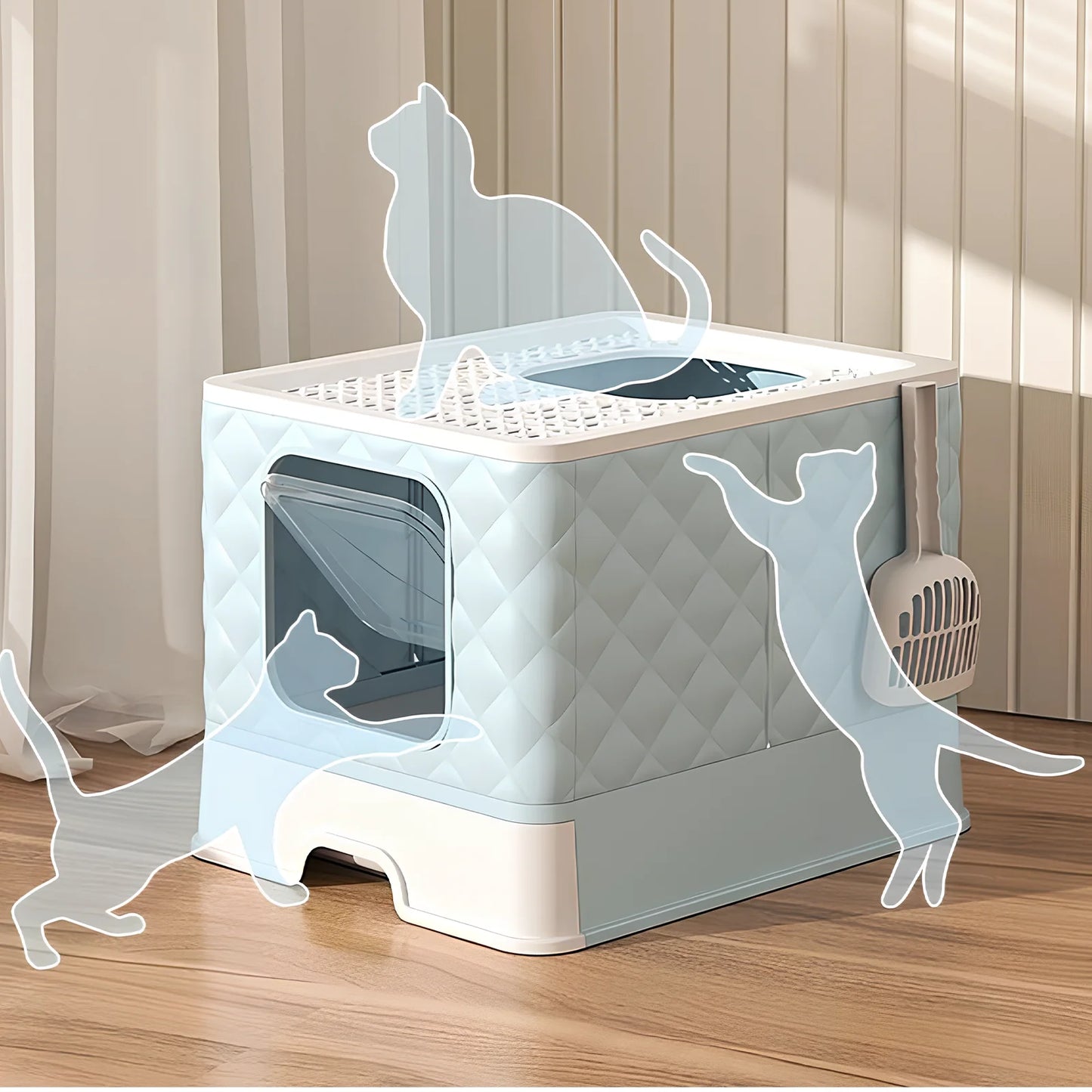 Katzenklo „CleanCube Flex“ – Mit Schublade, Streuschaufel & doppeltem Ausgang für mehr Freiheit