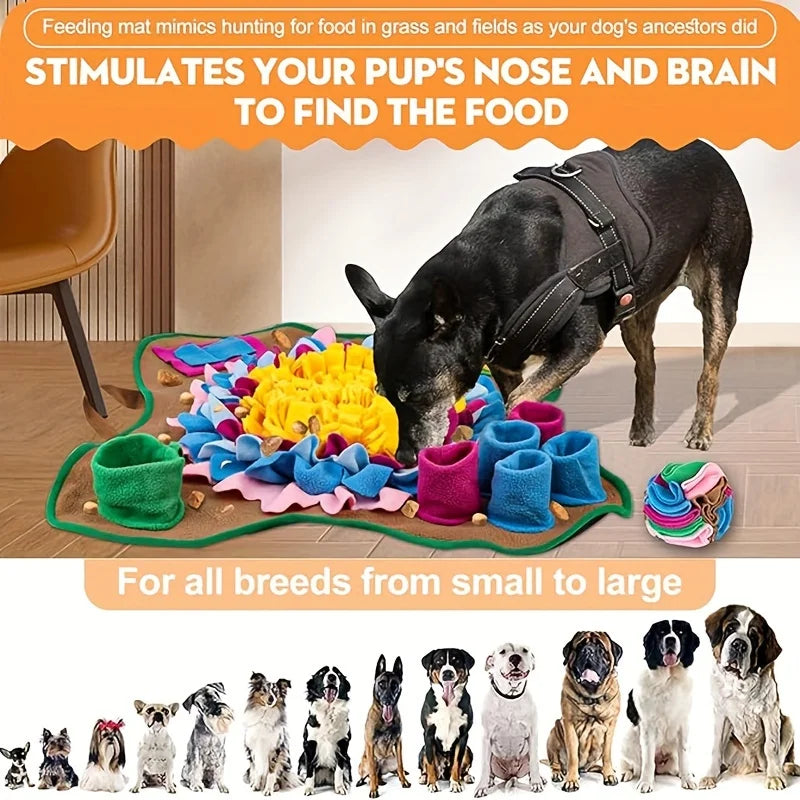 🐾 Interaktive Schnüffelmatte für Hundeerziehung – Mit Futterspiel & Quietschspielzeug