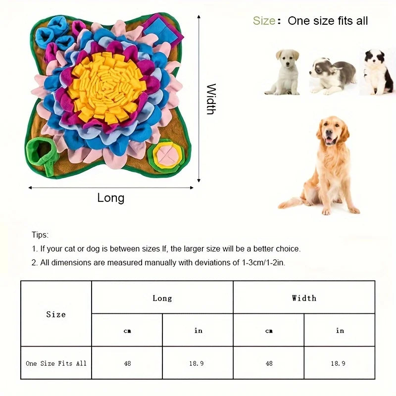 🐾 Interaktive Schnüffelmatte für Hundeerziehung – Mit Futterspiel & Quietschspielzeug
