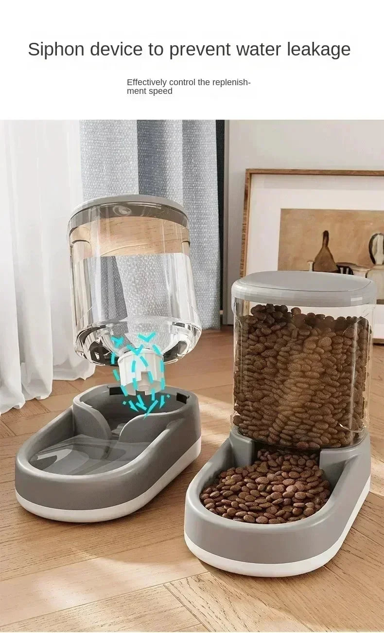 💧 Automatischer Futter-/Wasserspender für Katzen & kleine Hunde – Ohne Strom, mit Fließfunktion