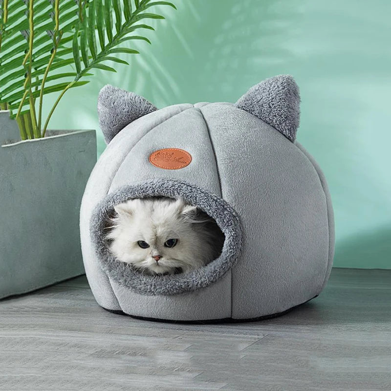 „CozyCave“ – Warme Katzenhöhle/-bett mit herausnehmbarem Kissen & rutschfester Unterseite