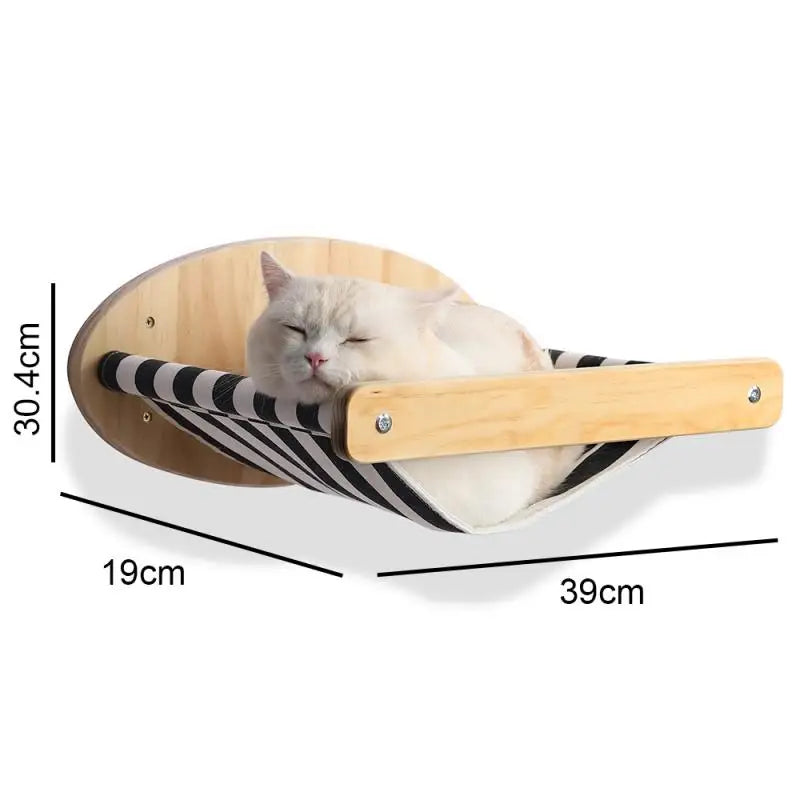 „SkyNest“ – Selbstzusammenstellbare Wandhängende Katzen-Hängematte aus Massivholz mit Kletter- und Kratzfunktion - Das etwas andere Spielzeug!