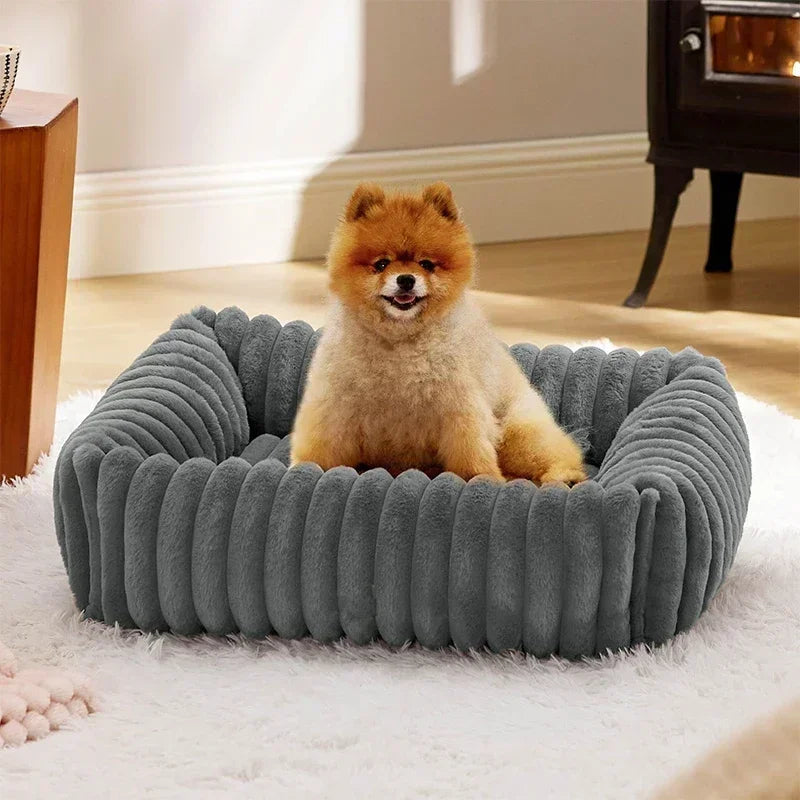 🐾 SnuggleNest™ – Kuscheliges Hundebett mit Randstütze (für kleine- mittelgroße Hunde)