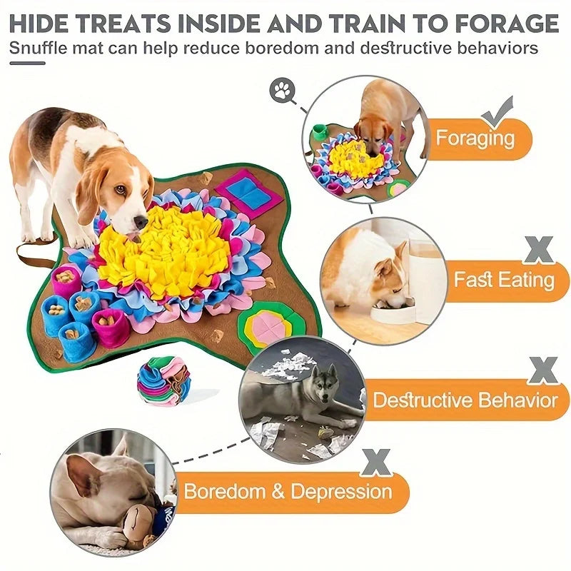 🐾 Interaktive Schnüffelmatte für Hundeerziehung – Mit Futterspiel & Quietschspielzeug