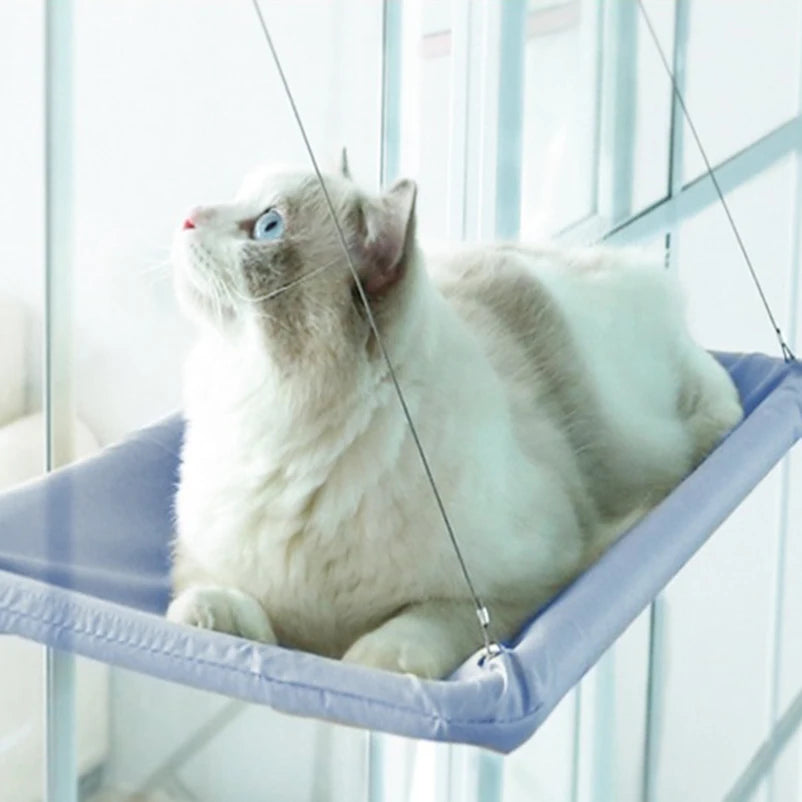 „Oxford Nest“ – Wasserabweisendes Katzenbett zum aufhängen aus robustem Oxford-Gewebe für drinnen & draußen