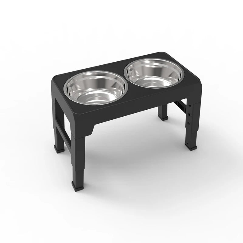 Booteely Futterstation für Hunde – Höhenverstellbar, mit 2 Edelstahlnäpfen, ergonomisches Design