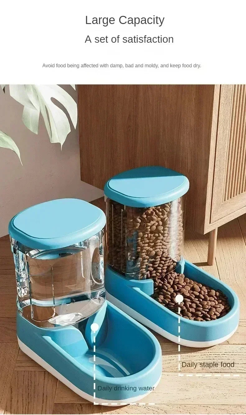 💧 Automatischer Futter-/Wasserspender für Katzen & kleine Hunde – Ohne Strom, mit Fließfunktion