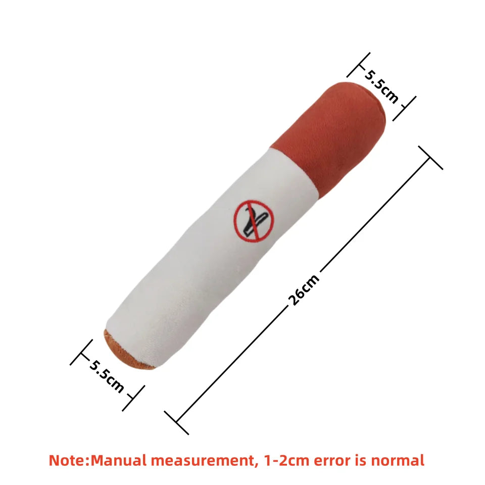 🐶 Lustiges Quietschspielzeug für Hunde – Zigarrenform aus Fleece (24 cm)