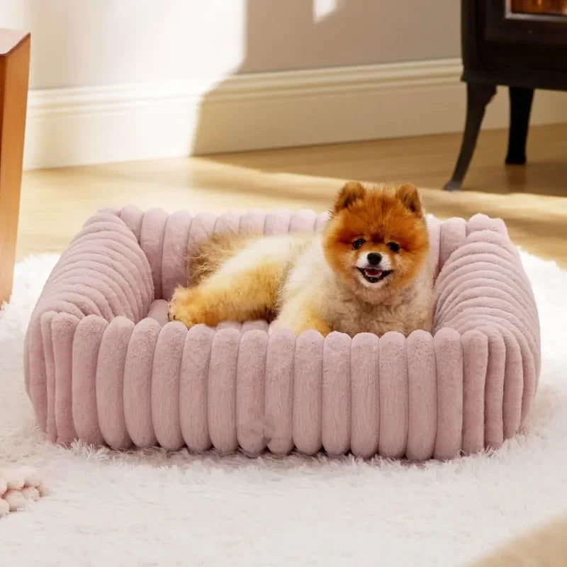 🐾 SnuggleNest™ – Kuscheliges Hundebett mit Randstütze (für kleine- mittelgroße Hunde)