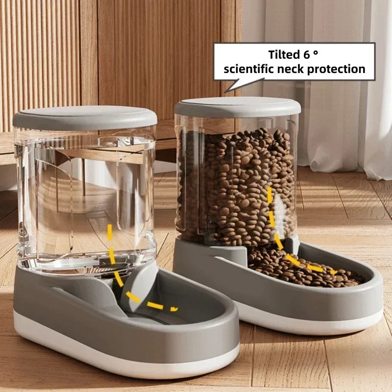 💧 Automatischer Futter-/Wasserspender für Katzen & kleine Hunde – Ohne Strom, mit Fließfunktion