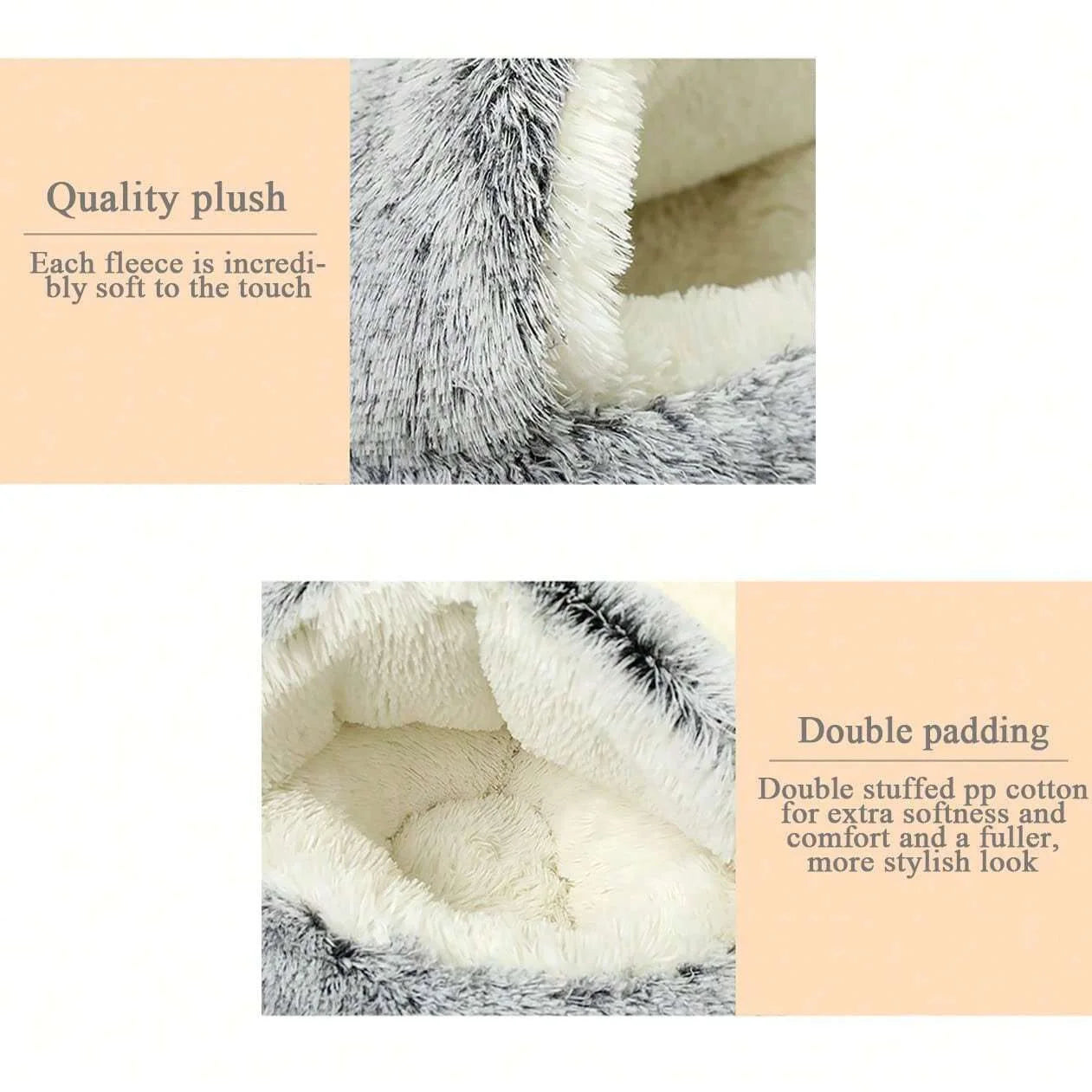🐾 „SnuggleDome“ – Flauschiges 2-in-1 Katzenbett mit Höhlendecke & abnehmbarem Bezug