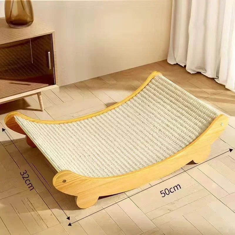 „WoodyNap“ – Multifunktionales Katzenbett mit Kratzfläche aus Holz & Sisal Schlafen, kratzen, entspannen – alles in einem stilvollen Naturdesign.