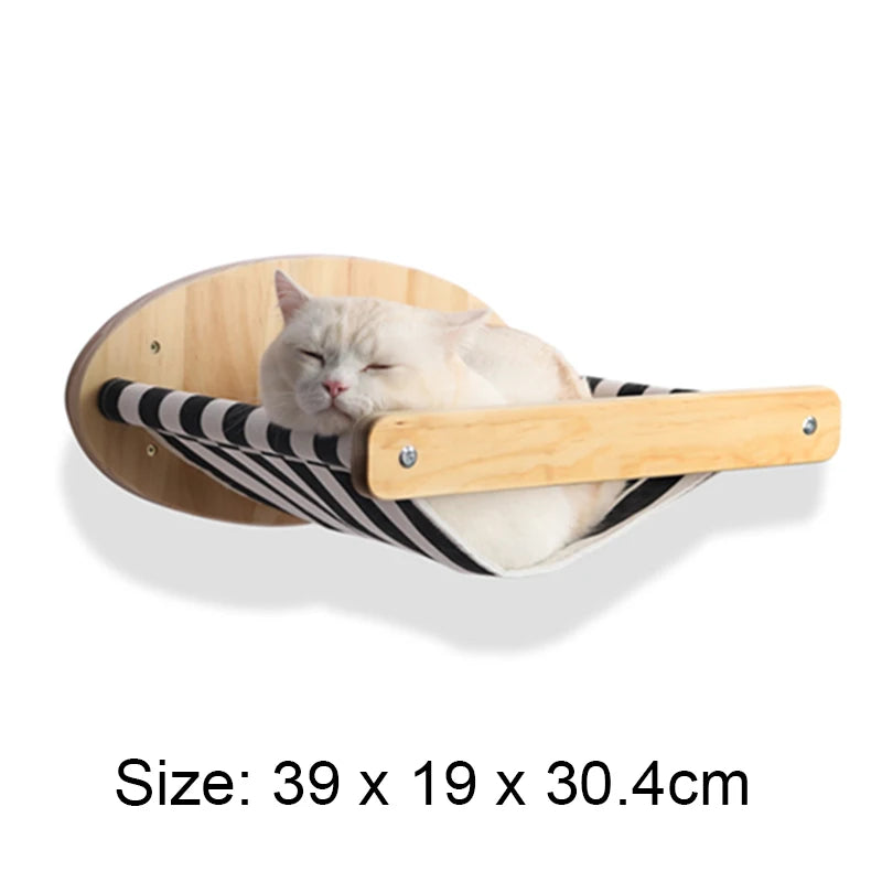 „SkyNest“ – Selbstzusammenstellbare Wandhängende Katzen-Hängematte aus Massivholz mit Kletter- und Kratzfunktion - Das etwas andere Spielzeug!