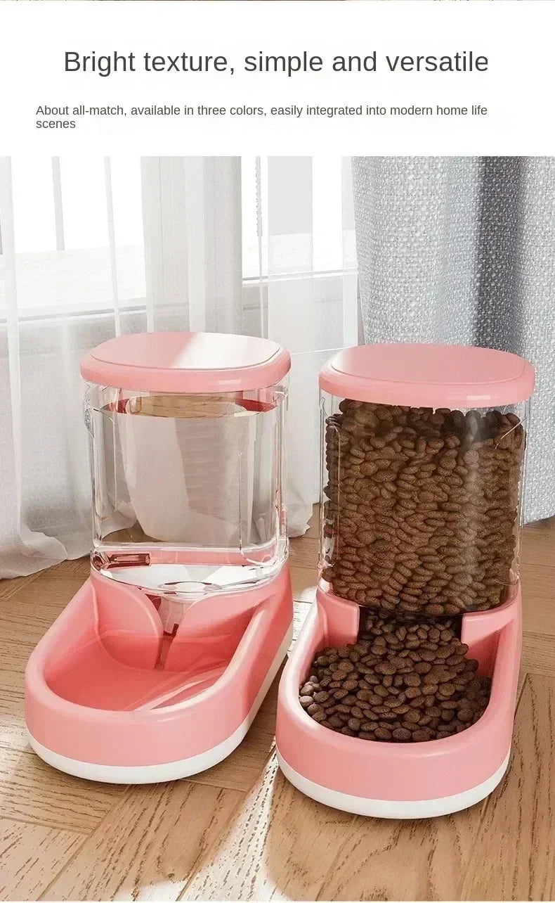 💧 Automatischer Futter-/Wasserspender für Katzen & kleine Hunde – Ohne Strom, mit Fließfunktion