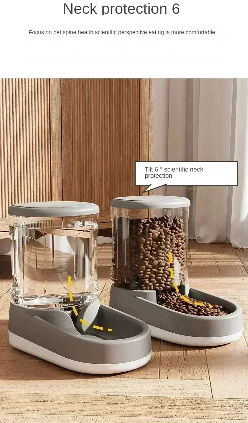 💧 Automatischer Futter-/Wasserspender für Katzen & kleine Hunde – Ohne Strom, mit Fließfunktion