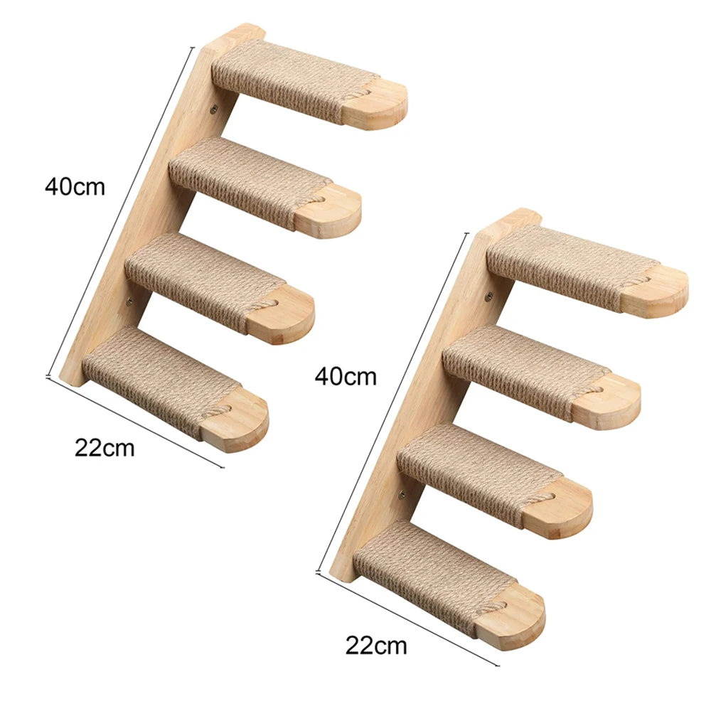 „SkyNest“ – Selbstzusammenstellbare Wandhängende Katzen-Hängematte aus Massivholz mit Kletter- und Kratzfunktion - Das etwas andere Spielzeug!