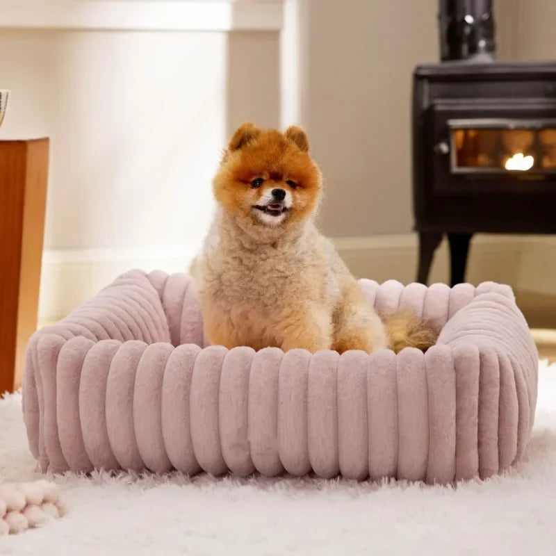 🐾 SnuggleNest™ – Kuscheliges Hundebett mit Randstütze (für kleine- mittelgroße Hunde)