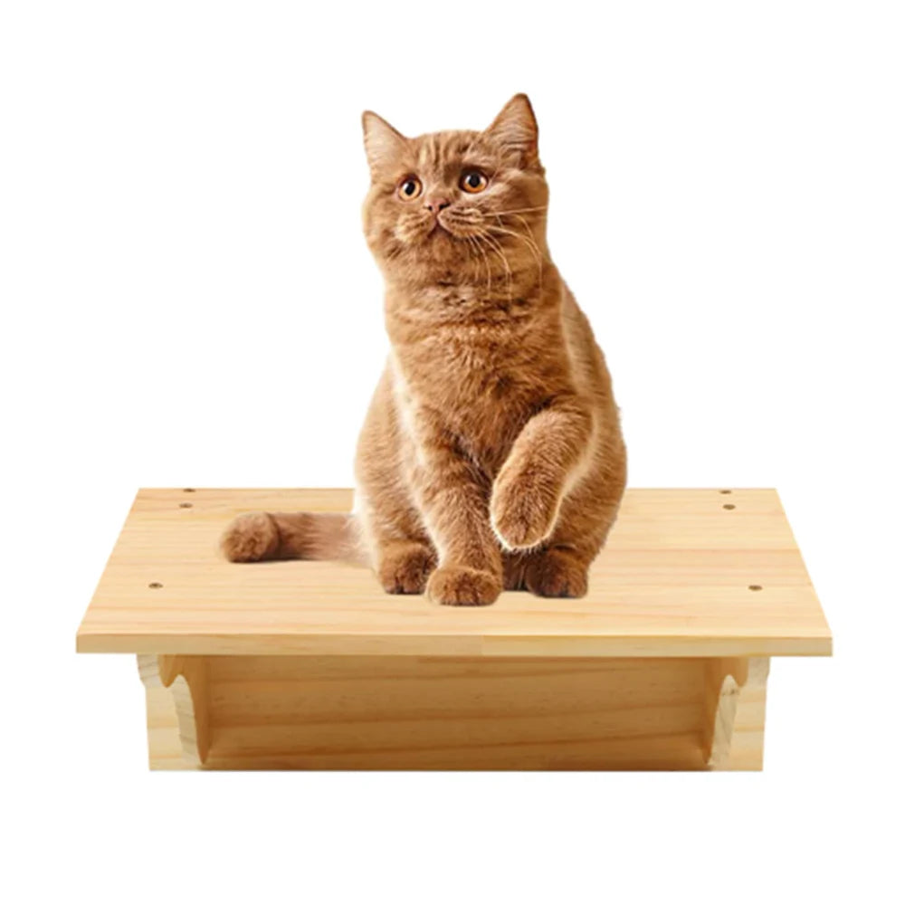 „SkyNest“ – Selbstzusammenstellbare Wandhängende Katzen-Hängematte aus Massivholz mit Kletter- und Kratzfunktion - Das etwas andere Spielzeug!