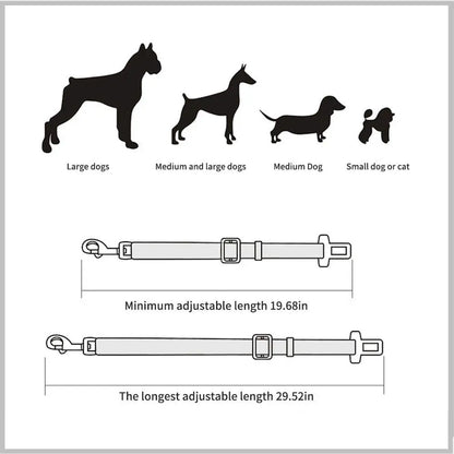 🚗 Verstellbarer Hunde-Sicherheitsgurt – Sicher & bequem für unterwegs/Spaziergang