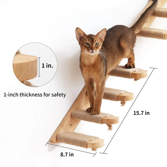 „SkyNest“ – Selbstzusammenstellbare Wandhängende Katzen-Hängematte aus Massivholz mit Kletter- und Kratzfunktion - Das etwas andere Spielzeug!