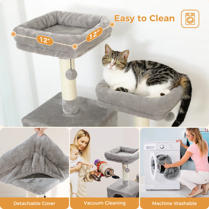 PAWZ Road „SkyLounge 184“ – XXL-Kratzbaum mit 8 Ebenen, Riesenhängematte/-bett, Sisalpfosten & Mega-Kuschelhöhle