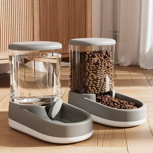 💧 Automatischer Futter-/Wasserspender für Katzen & kleine Hunde – Ohne Strom, mit Fließfunktion